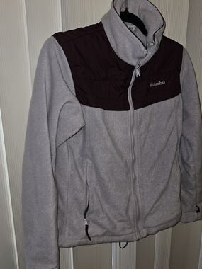 Columbia Two-Tone Fleece Jacket in Light Purple Deep Plum Interchangeable - GUC
